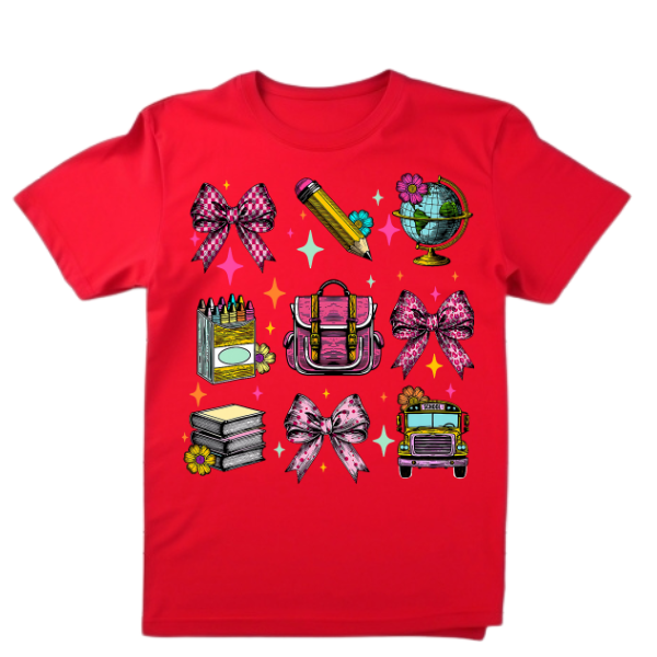 Ribbon globe crayon t-shirt