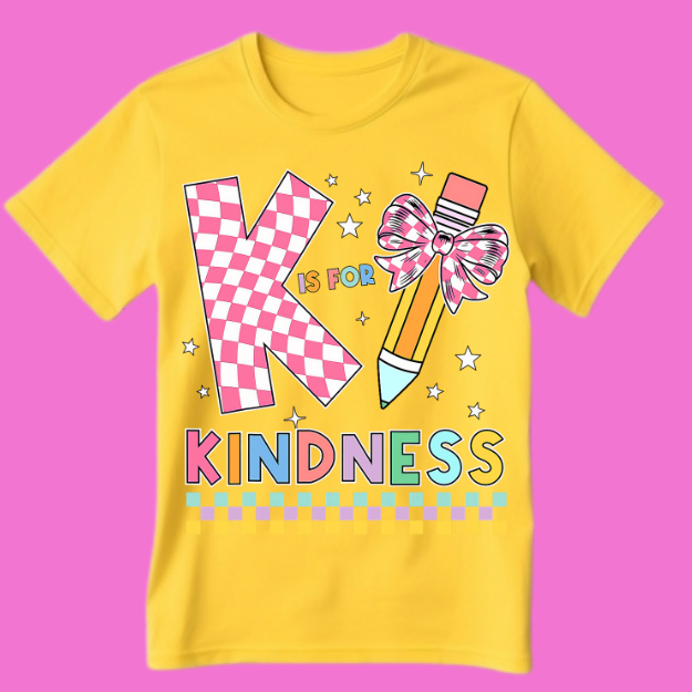 K is for Kindness custom kindergarten t-shirt