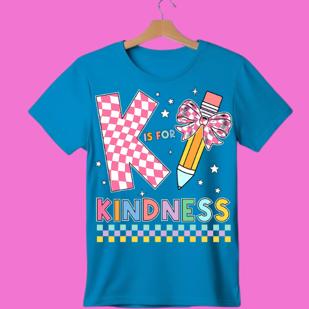 K is for Kindness custom kindergarten t-shirt
