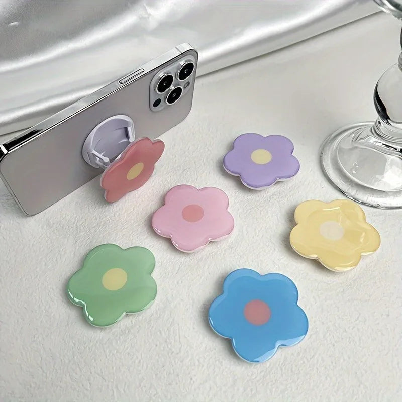 Clear Flower Folding Expandable Mobile Phone Grip Holder Stand