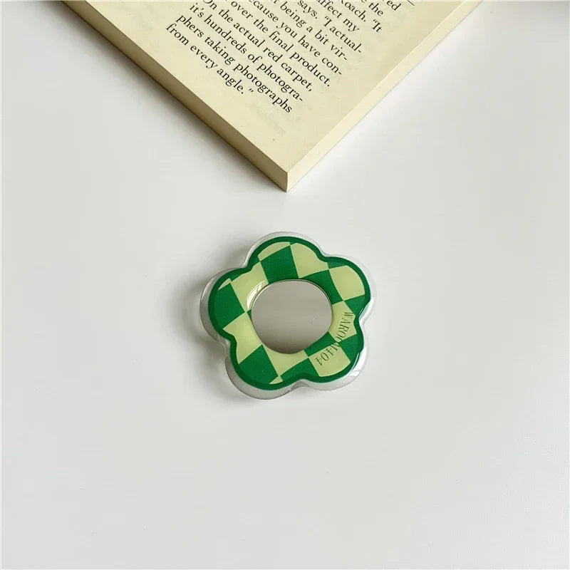 Cute Mirror Tulip Flower Mobile Phone Grip Holder Socket Pocket Finger Ring Stand