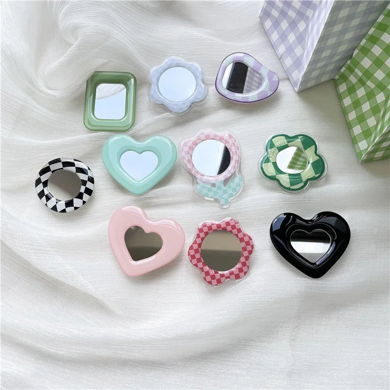 Cute Mirror Tulip Flower Mobile Phone Grip Holder Socket Pocket Finger Ring Stand