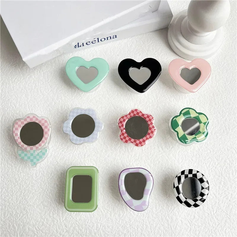 Cute Mirror Tulip Flower Mobile Phone Grip Holder Socket Pocket Finger Ring Stand