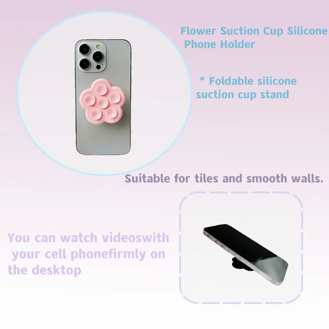Flower Suction Cup Sticky Phone Grip Holder