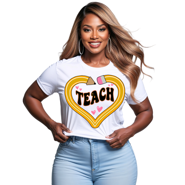 Long Pencil Love Teacher T-shirt