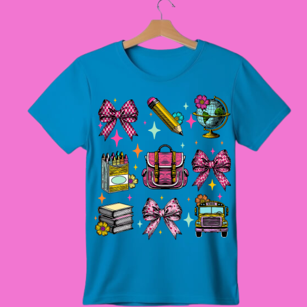 Ribbon globe crayon t-shirt