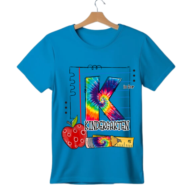 K is for Kindergarten Tye dye T-shirt