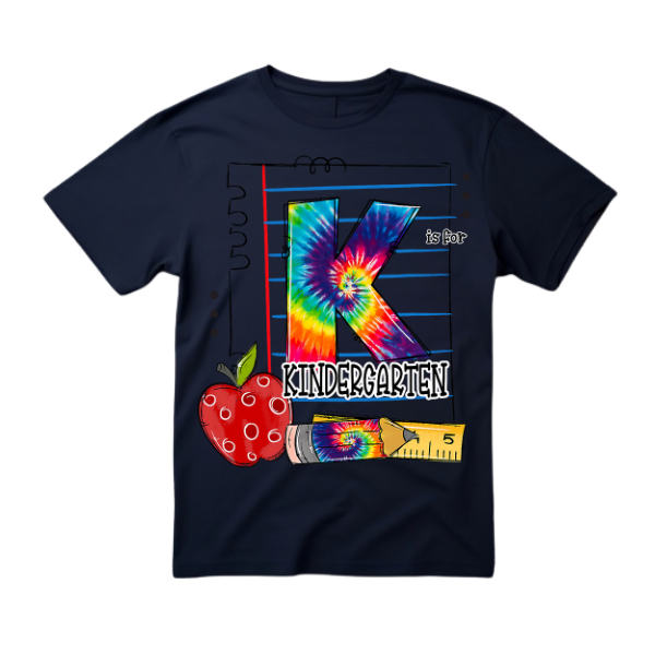 K is for Kindergarten Tye dye T-shirt