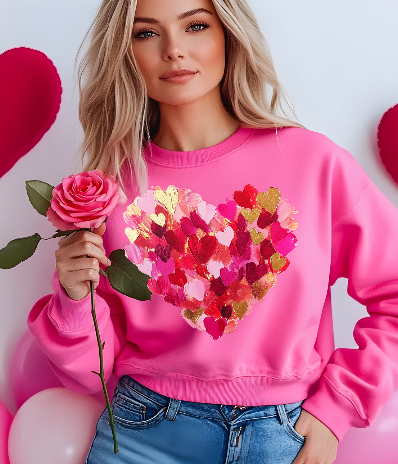 Pedal Heart Shaped Sweatshirt