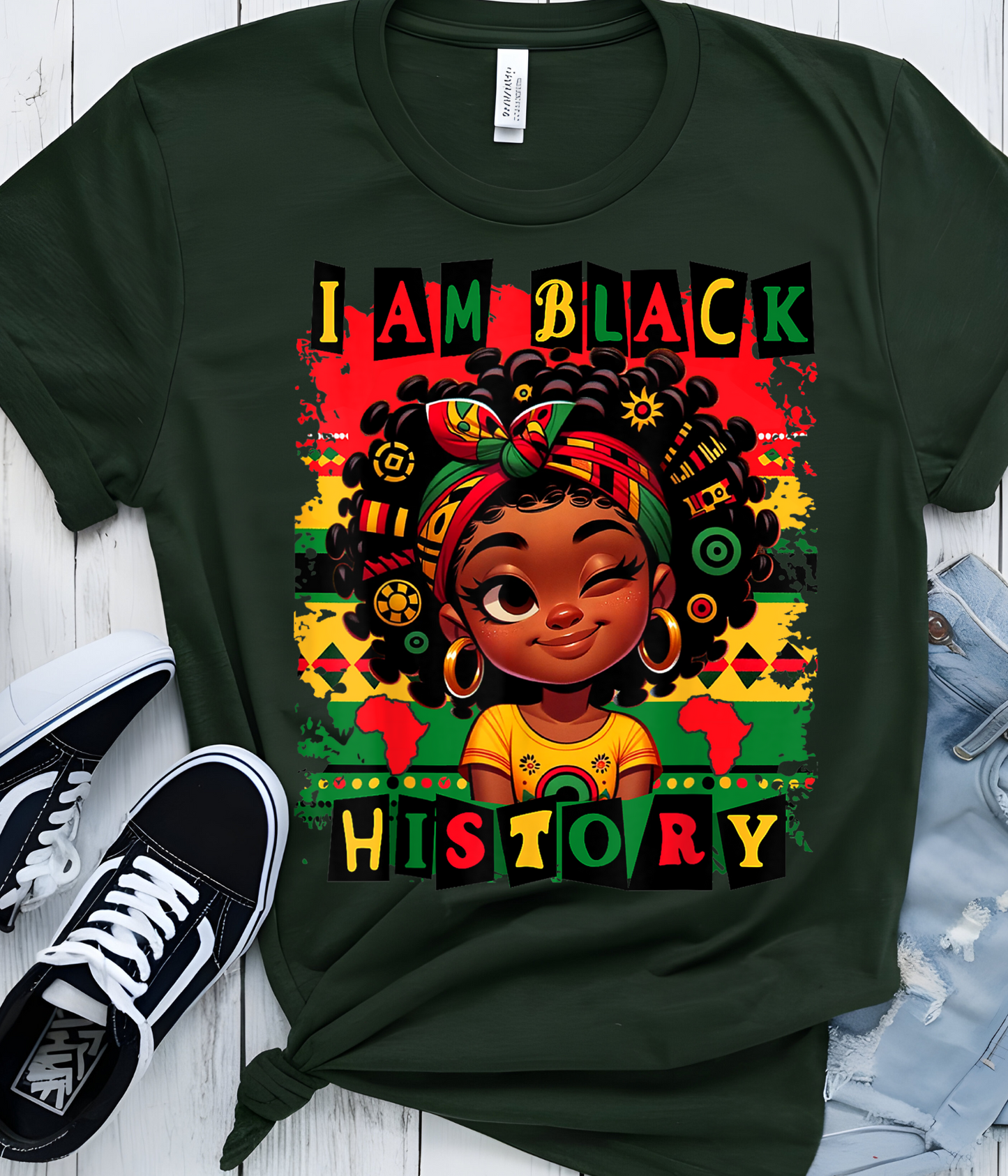 Cute Girl I AM Black History T-shirt