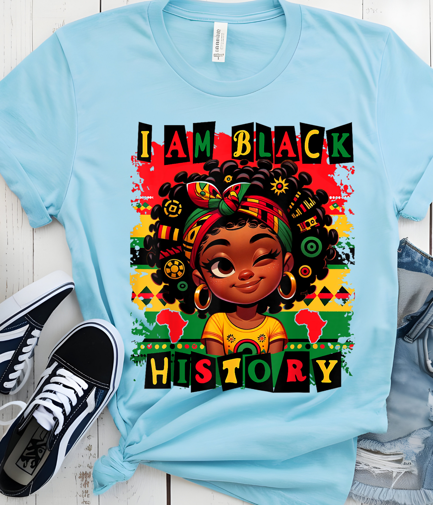 Cute Girl I AM Black History T-shirt