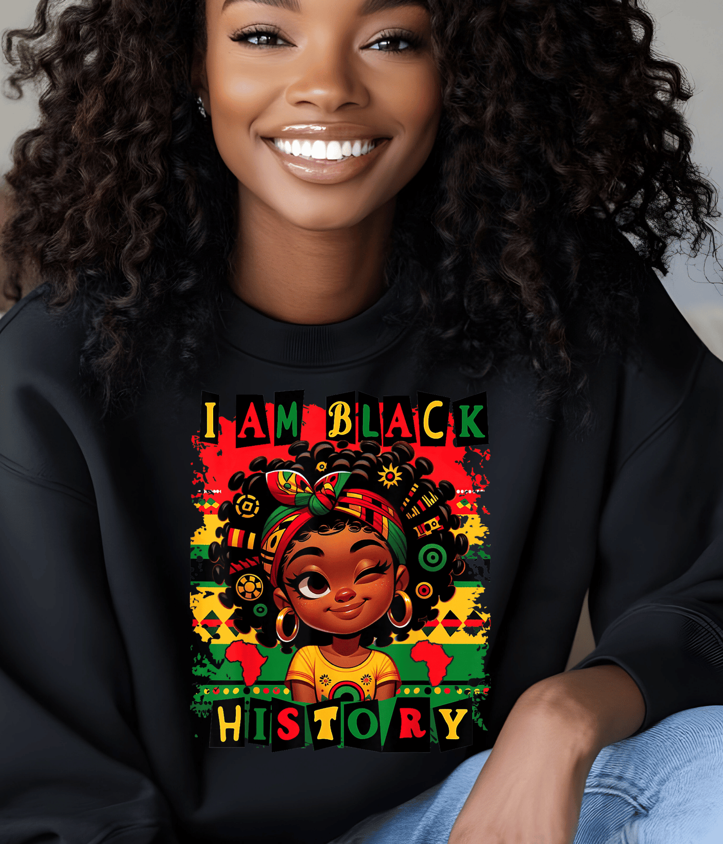Cute Girl I AM Black History T-shirt