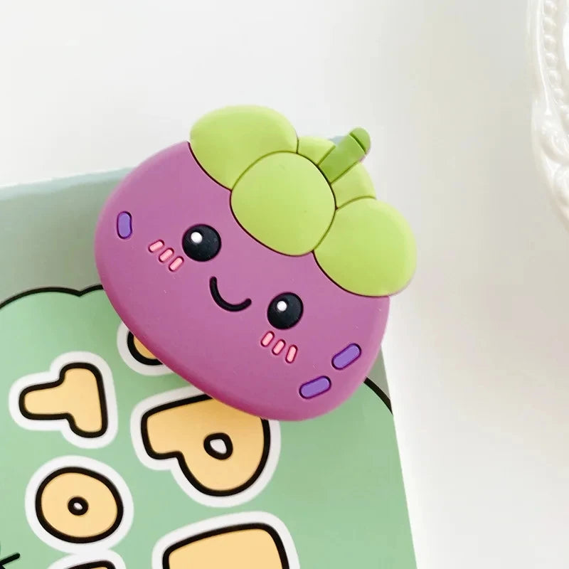 Cute Fruit Strawberry Foldable Grip Socket Pocket Finger Bracket Stand