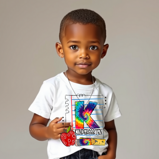 K is for Kindergarten Tye dye T-shirt