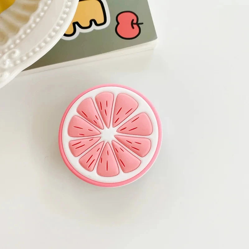 Cute Fruit Strawberry Foldable Grip Socket Pocket Finger Bracket Stand