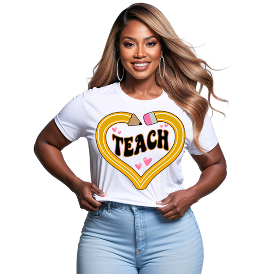 Long Pencil Love Teacher T-shirt